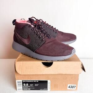 NIKE Roshe Run Red/Wine Mahogany Mid QS City Pack NYC Sz. 9.5